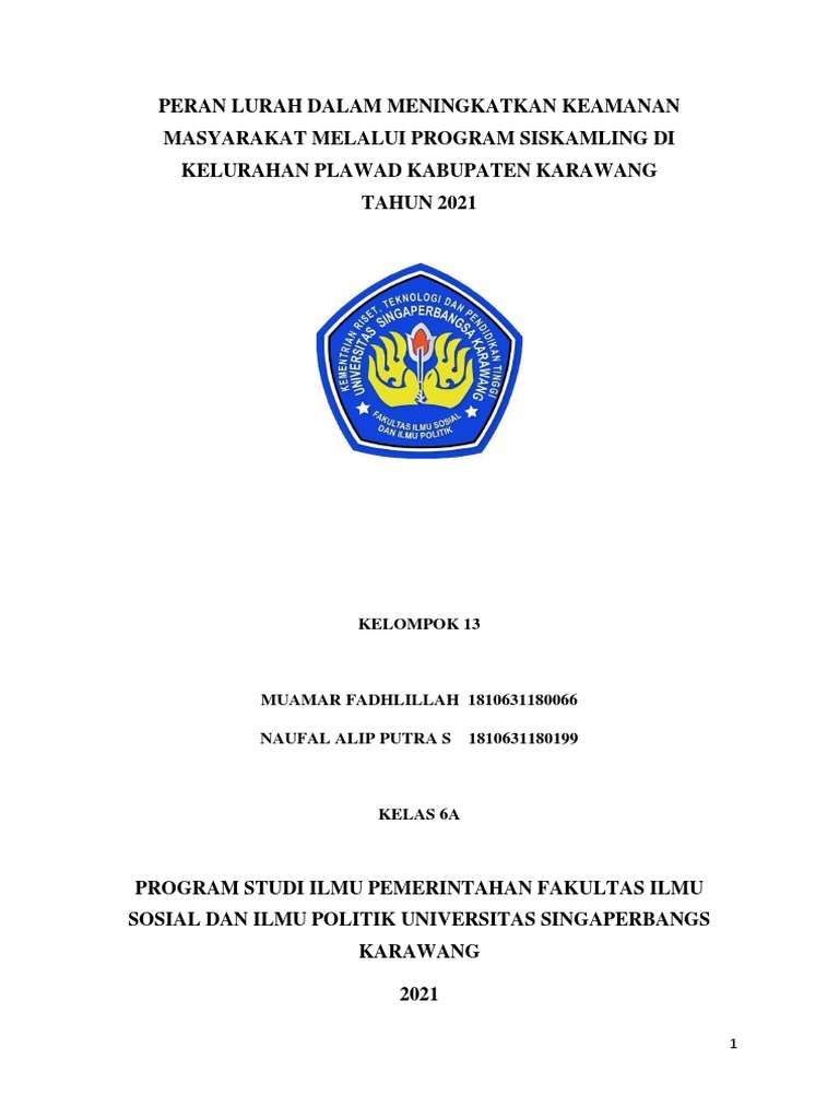 Program Siskamling 4.0: Jaga Desa Tanjungsari Tetap Aman dan Nyaman