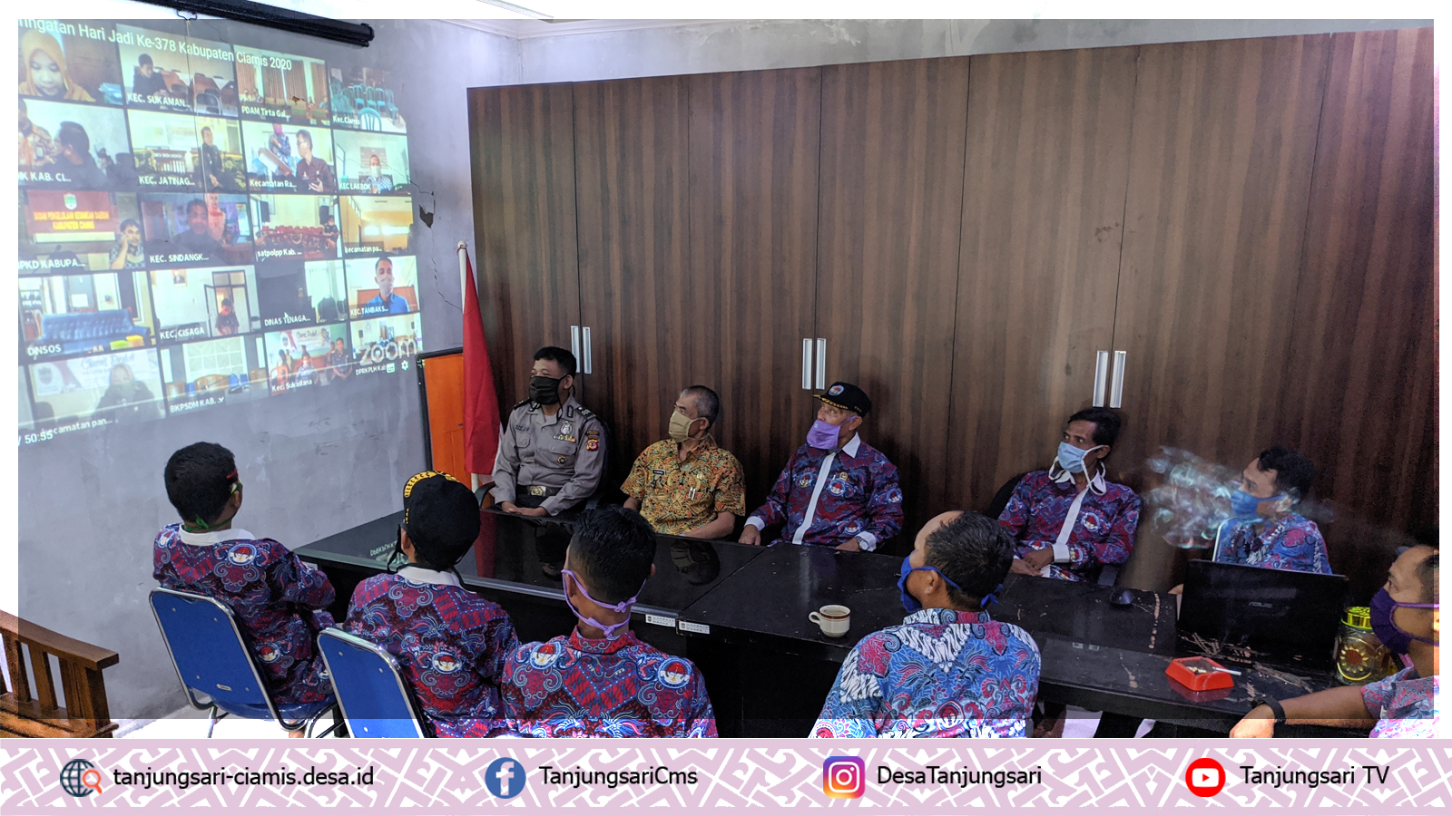 Pemdes Tanjungsari saksikan Live Streaming Pidato Bupati Ciamis